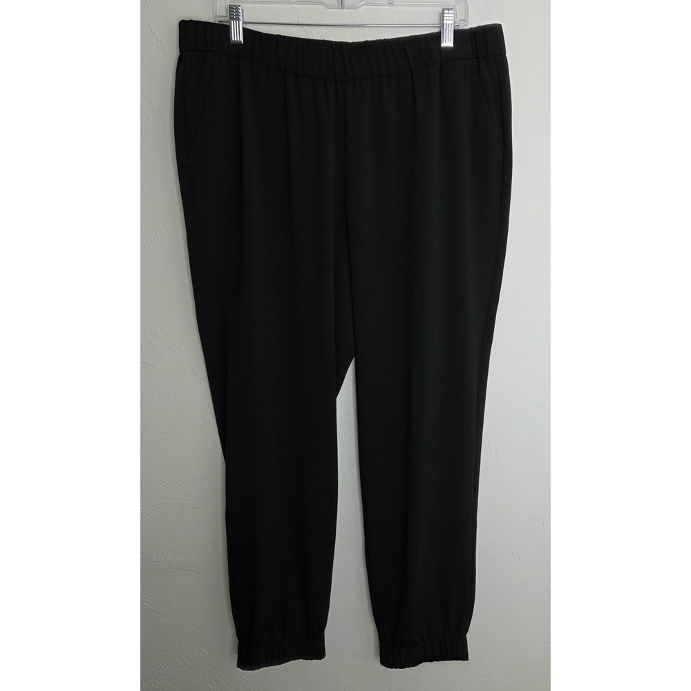 *NEW w/Tags Talbots Joggers Pants Women's Size 14W Black Elastic Waist & Ankle